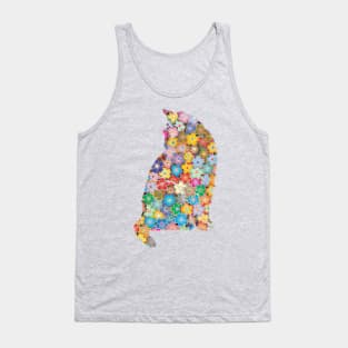 Floral cat design Tank Top